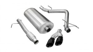 GMC Sierra Performance Exhaust - CORSA Performance - Cat Back, Single Side Exit, Twin 4in Black Pro-Series Tips - Black - `09-`13